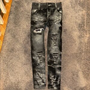 Distressed Black Jeggings for Women